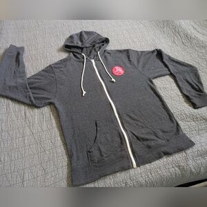 Caribou Land of Coffee Full Zip Hoodie Gray Long Sleeve Sweatshirt Large XL